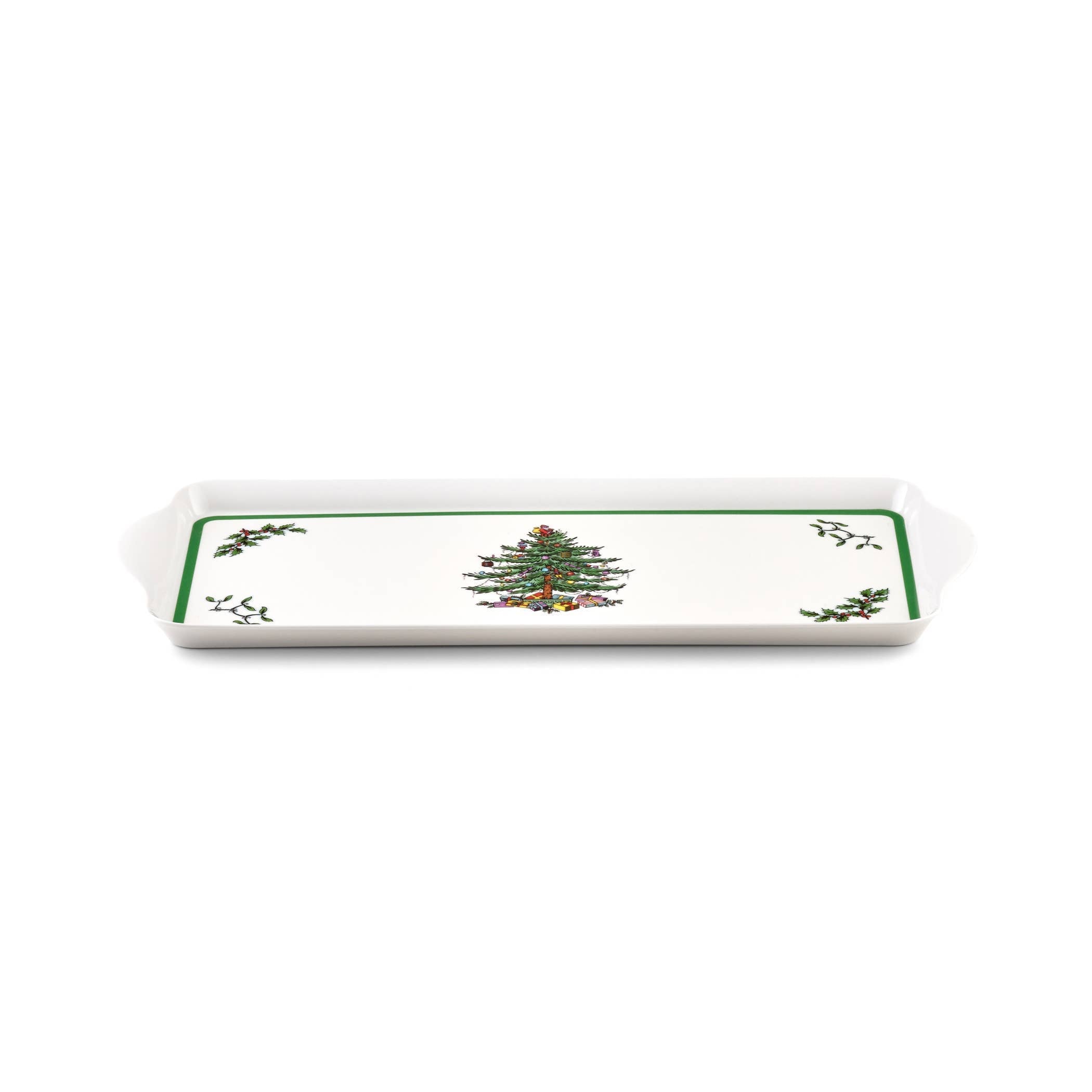 Christmas Tree Large Handled Tray: Melamine / Christmas Tree