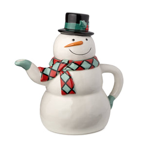 Christmas Whimsy Snowman 3-D Teapot 36 oz.