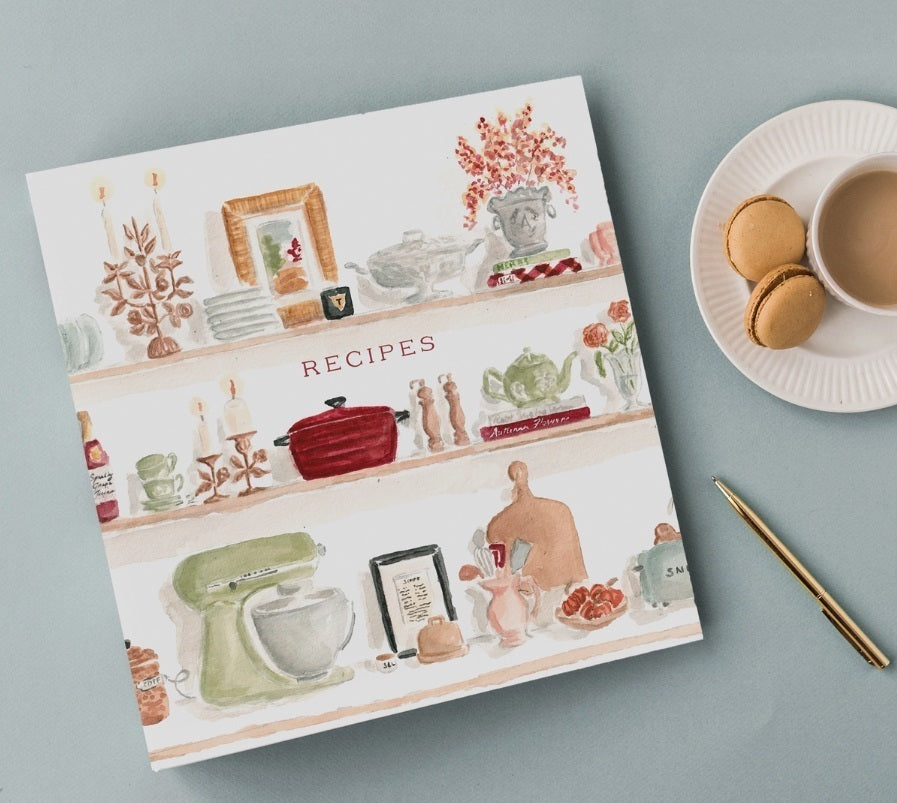 Autumn Kitchen Shelves 3 Ring Recipe Binder
