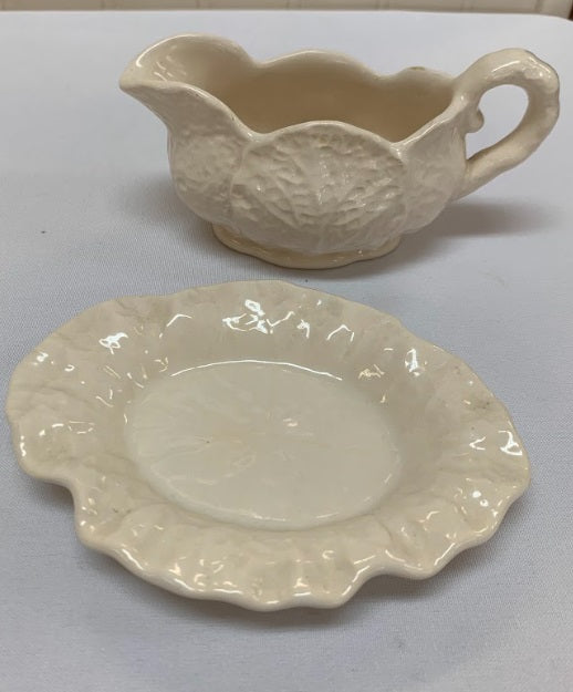 Antique English Cabbage Mini Gravyboat
