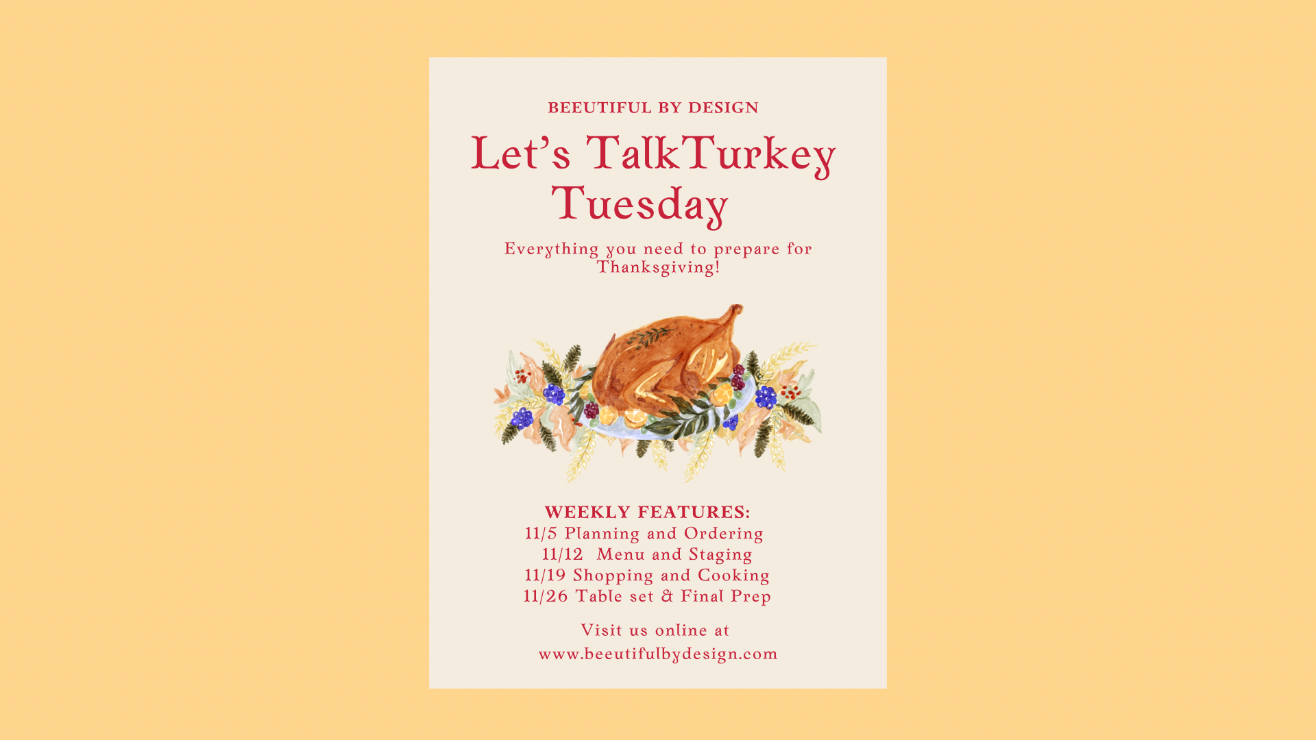 Talk Turkey Tuesday Part IV