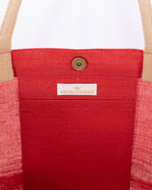 Noel Wreath Juco Carryall Tote   Red/Gold   22x19x8