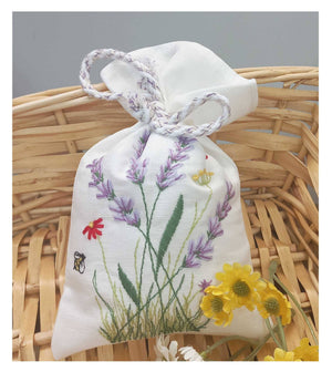 Embroidered Sachet - Lavender Fields