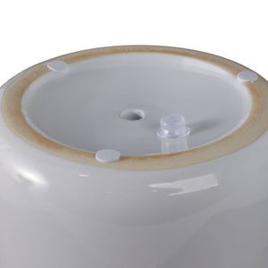 Ceramic Round Floral Applique Planter - White, 6 in.