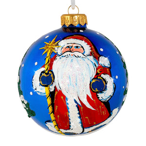 Santa Claus Glass Christmas Tree Ornament