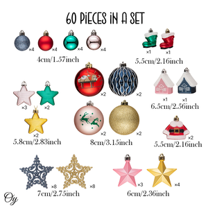 Premium Christmas Ornament Eclectic Bundle Set