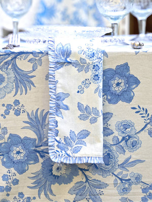 Augustine Ruffle Luncheon Napkin Set of 4 - Soft White