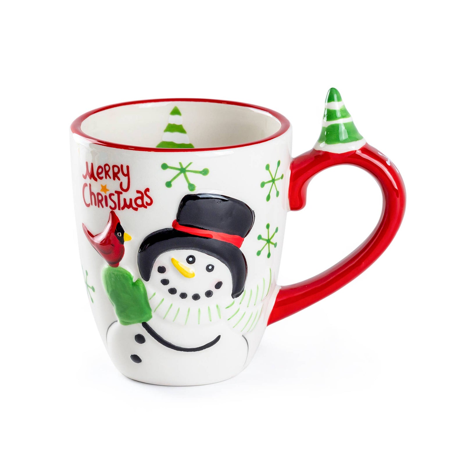 Merry Christmas Snowman and Cardinal 14oz Mug