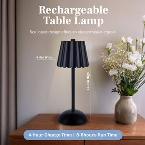 Bell + Howell By Design Rechargeable Scalloped Table Lamp