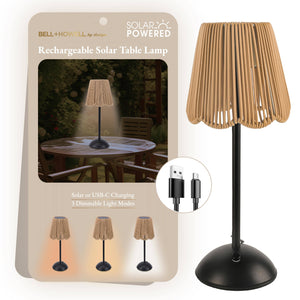 Solar Powered Rechargeable Table Lamp with 3 Light Modes