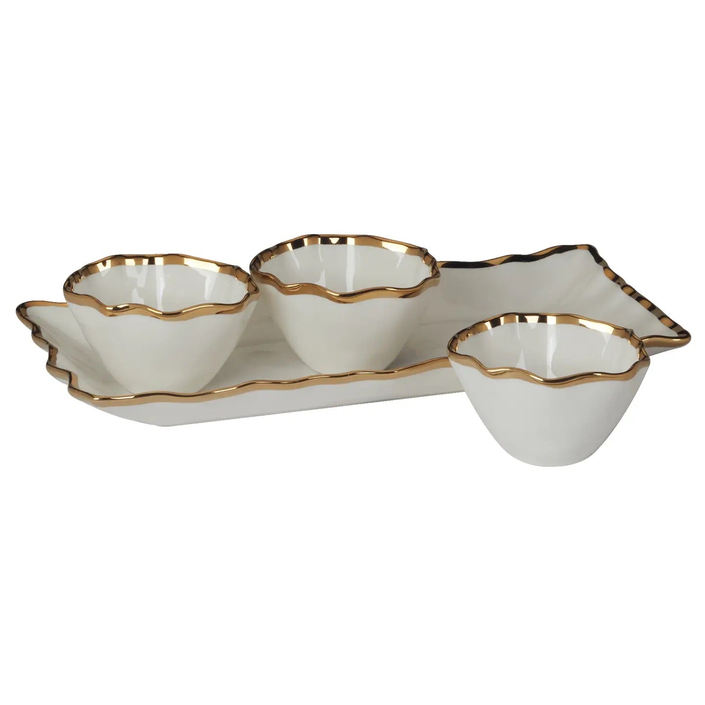 Regency Gold  4 pc. Tray w/Bowls 14in x 6.25in x 1.5in