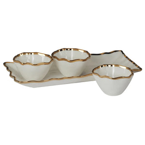 Regency Gold  4 pc. Tray w/Bowls 14in x 6.25in x 1.5in