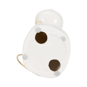 Figurine - White Ceramic Dog with Glasses and Bowtie, 7 in.