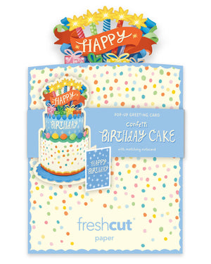 Mini Confetti Birthday Cake ( Mini Pop-up Greeting Cards)