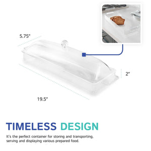Huang Acrylic Clear Long Serving Tray with Handles