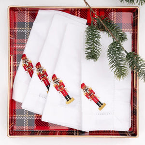 Nutcracker Embroidered Dinner Napkin 4 Piece Set