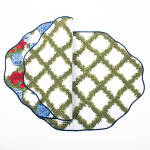 Poinsettias S4 Reversible Scalloped Placemat