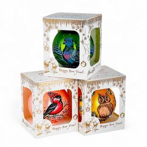 Owl Glass Christmas Tree Ornament