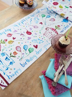 Happy Birthday Watercolor Runner