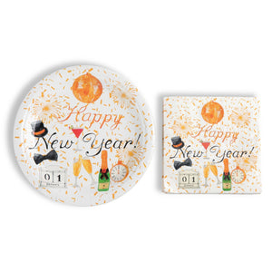 New Year Paper Plates + Napkins | Curated Bundle Option