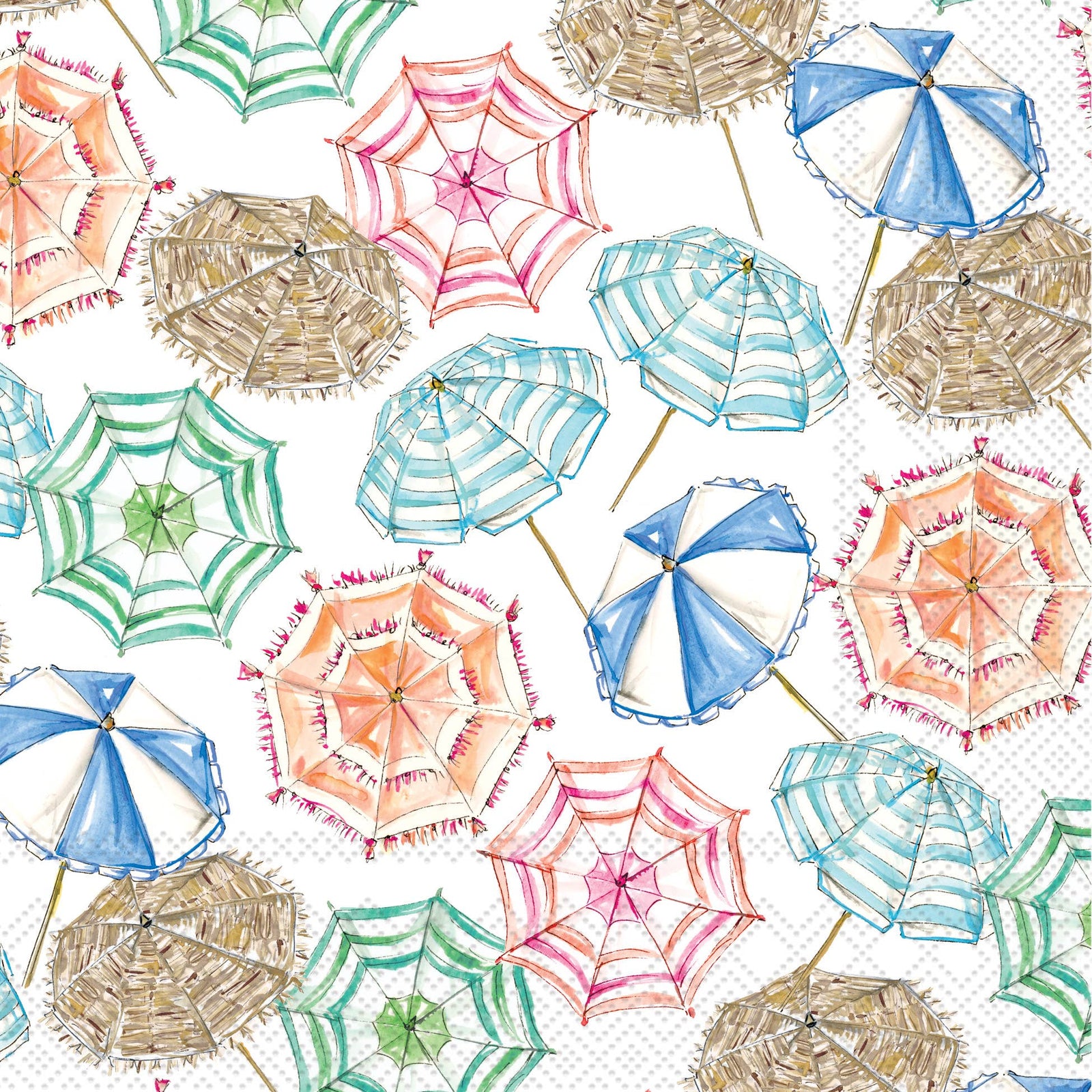 Paper Lunch Napkins 20 Ct Coral Umbrella Pattern