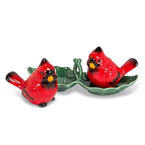 Cardinal Salt & Pepper on Tray-8"W