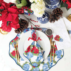 Poinsettias S4 Reversible Scalloped Placemat