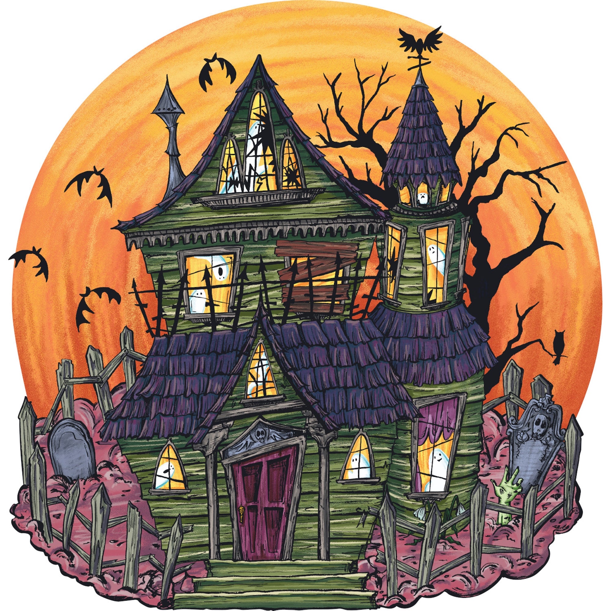 Die Cut Haunted House Placemat - 12 Sheets