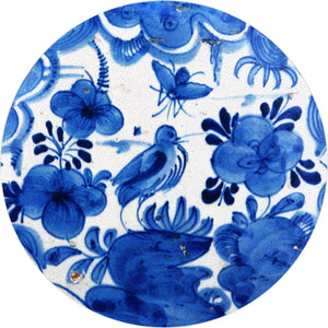 GB501-Blue Delft Tile Glass Cutting Board: Small Rectangular 8" by 11"