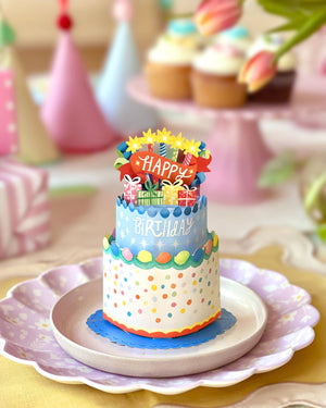 Mini Confetti Birthday Cake ( Mini Pop-up Greeting Cards)