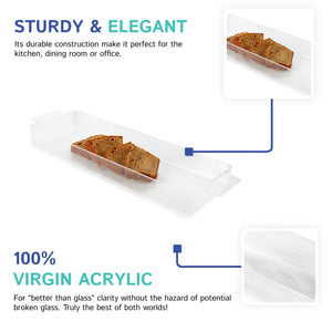 Huang Acrylic Clear Long Serving Tray with Handles