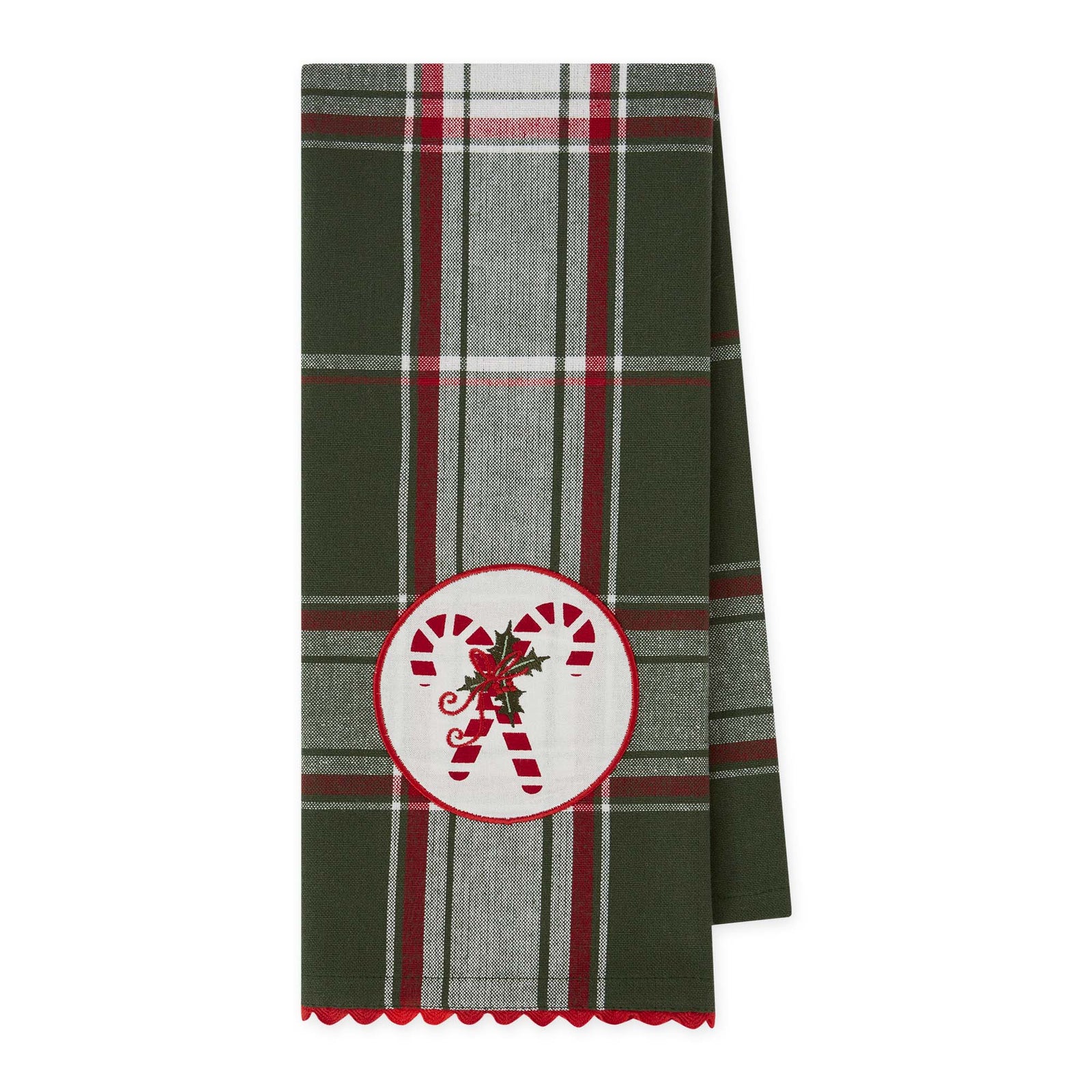 Candy Cane Budle Embellished Dishtowel