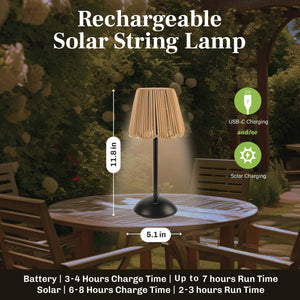 Solar Powered Rechargeable Table Lamp with 3 Light Modes