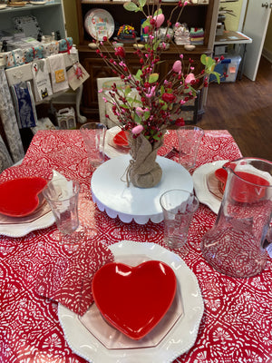 18" Valentine's Day Pink and Red Hearts w/Berries Table Tree