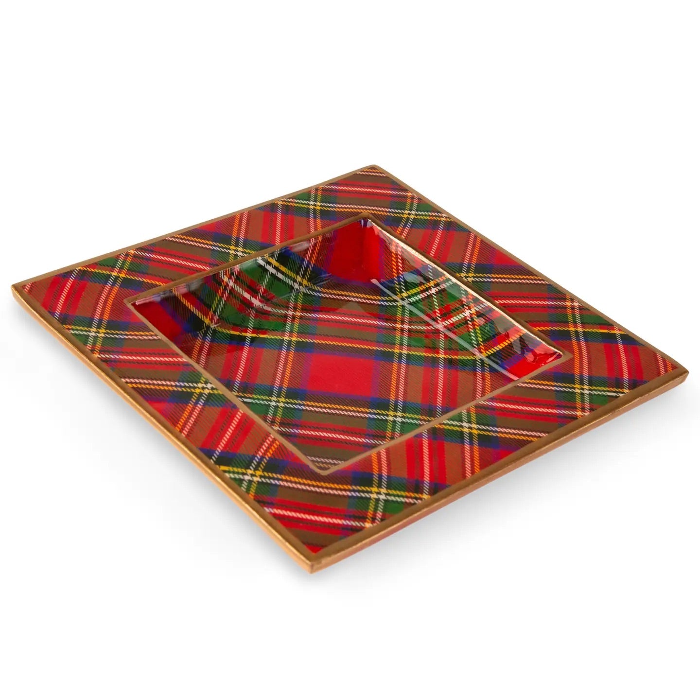 Royal Tartan Enameled Smidge Tray - Multi-Color