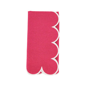 Cotton Scalloped Dinner Napkin: Orange/Black / 20"