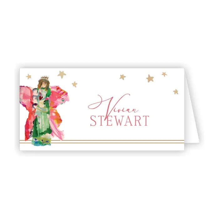 Green Angel with Stars Placecard