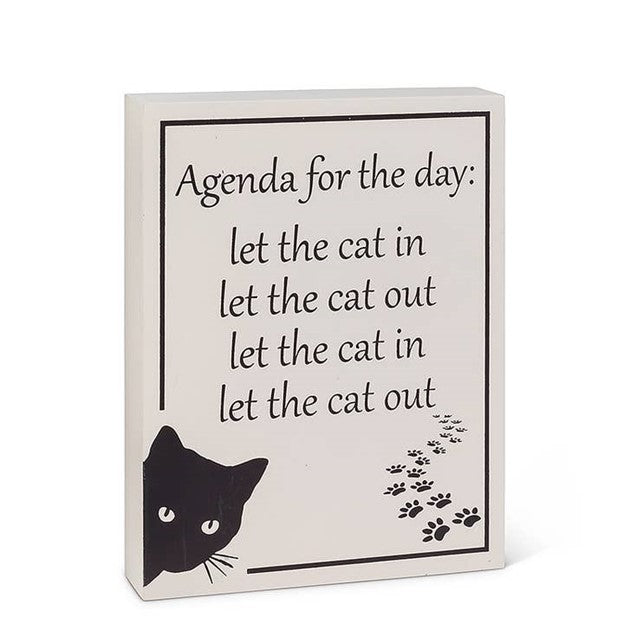 Agenda For The Day/Cat Block-9"H