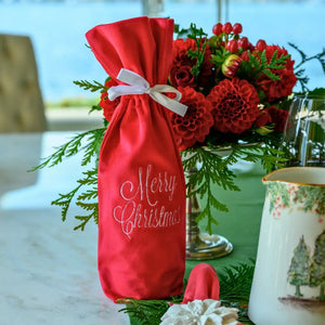 Merry Christmas Velvet Wine Bag - New Christmas/Holiday