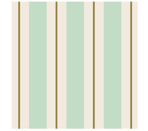 Seafoam & Gold Awning Stripe Cocktail  Napkin Pack Of 20