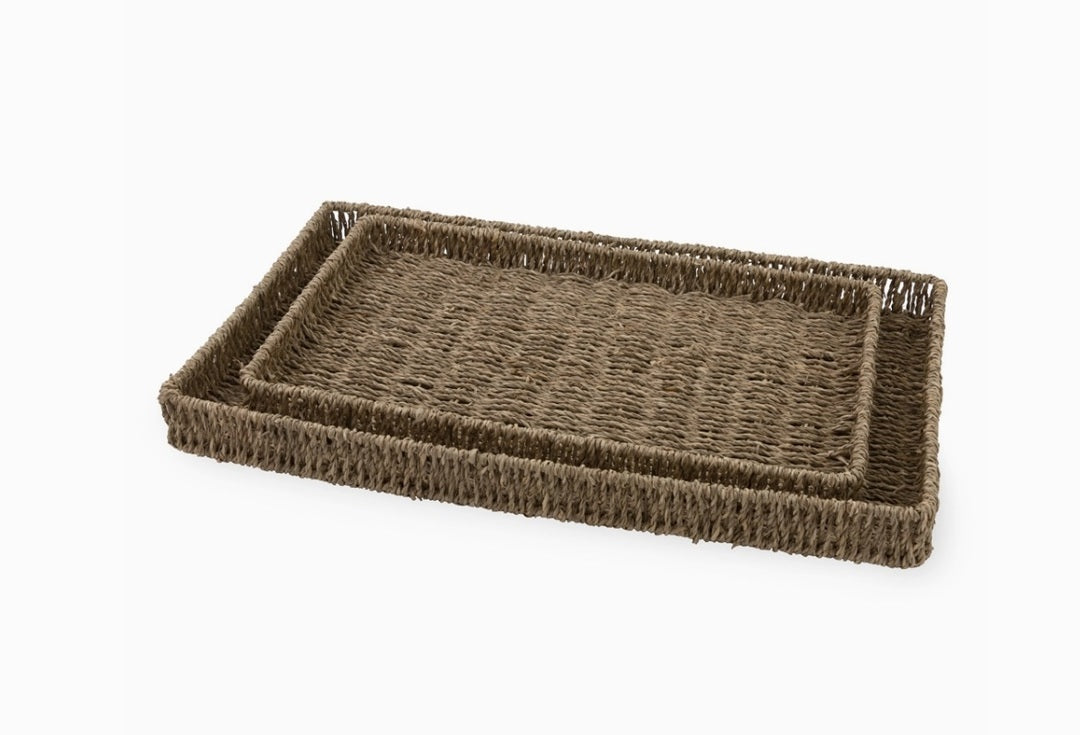Seagrass Rectangle Tray Set Of 2
