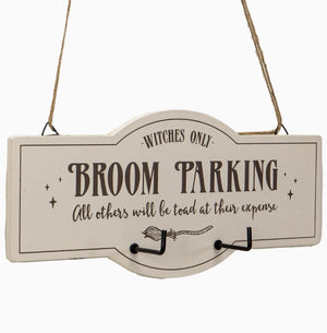 Broom Parking Sign Key Ring Holder Halloween Decor