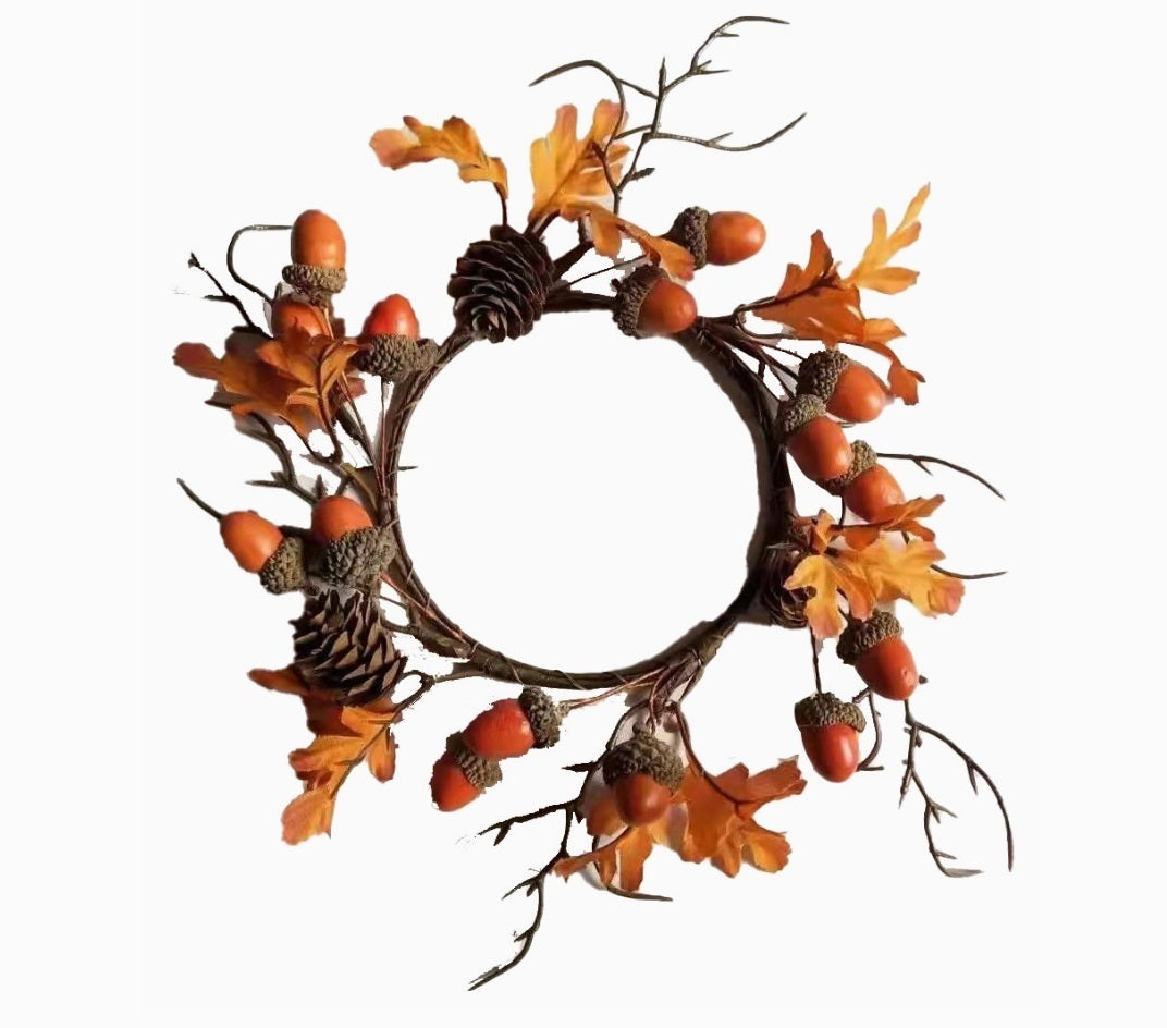 Fallen Leaves & Acorns Candle Ring