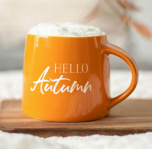 Hello Autumn Fall Mug and Socks Set