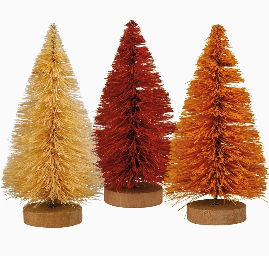 Multicolored Bottle Brush Tree Set