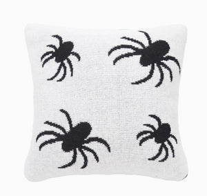 Halloween Spider Black & White Reversible Throw Pillow