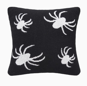 Halloween Spider Black & White Reversible Throw Pillow