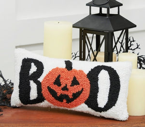 Halloween Boo Pumpkin Throw Pillow