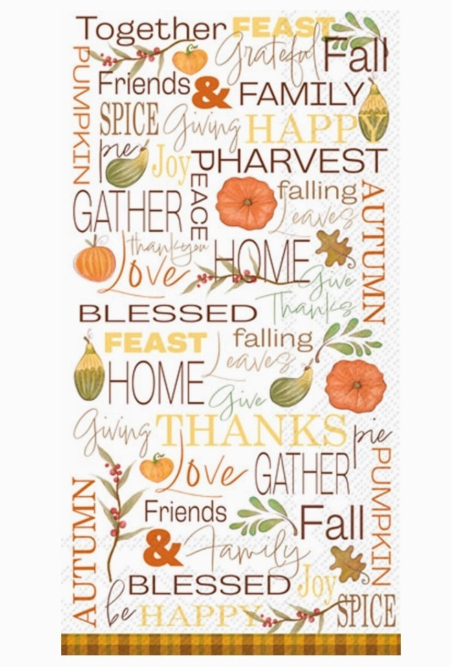 Paper Guest Towel 16 Count - Fall Words Fall