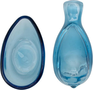 5.75" Long Eastern Bluebird Covered Glass Dish